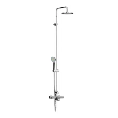 Image pour MIO Thermostatic bath- shower column mixer with shower accessories (headshower 200 mm, handshower 3 functions, shower hose 1,7 m)