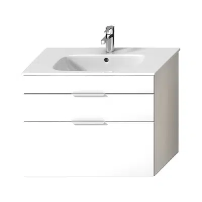 DEEP BY JIKA 80cm Vanity unit with 2 drawers incl. Washbasin için görüntü