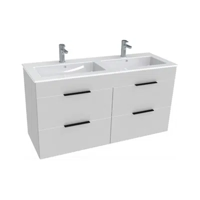 Image for CUBE Vanity unit 1160 mm with four drawers incl. double washbasin 118 x 43 cm