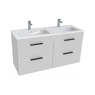 изображение для CUBE Vanity unit 1160 mm with four drawers incl. double washbasin 118 x 43 cm