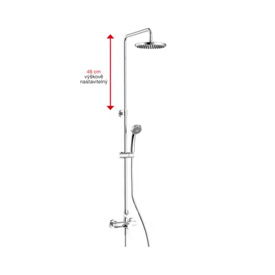 imagem para CUBIX Shower column, height adjustable, with accessories: single lever shower mixer, head shower, hand shower, shower hose