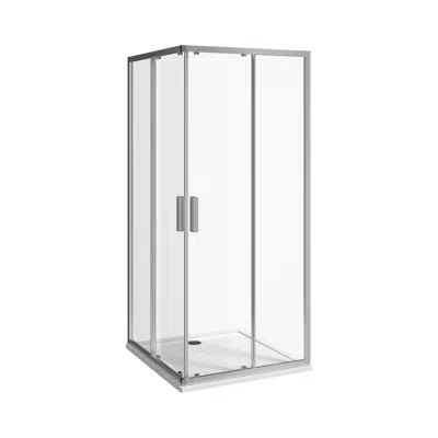 Image for NION Shower enclosure 900 mm square, glossy silver-colour profile, 6mm transparent glass with special JIKA perla GLASS treatment, chromed handles.