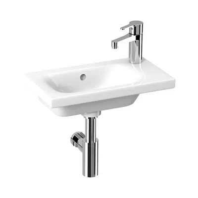 afbeelding voor MIO N Small asymetric washbasin 45 cm, with 1 taphole right