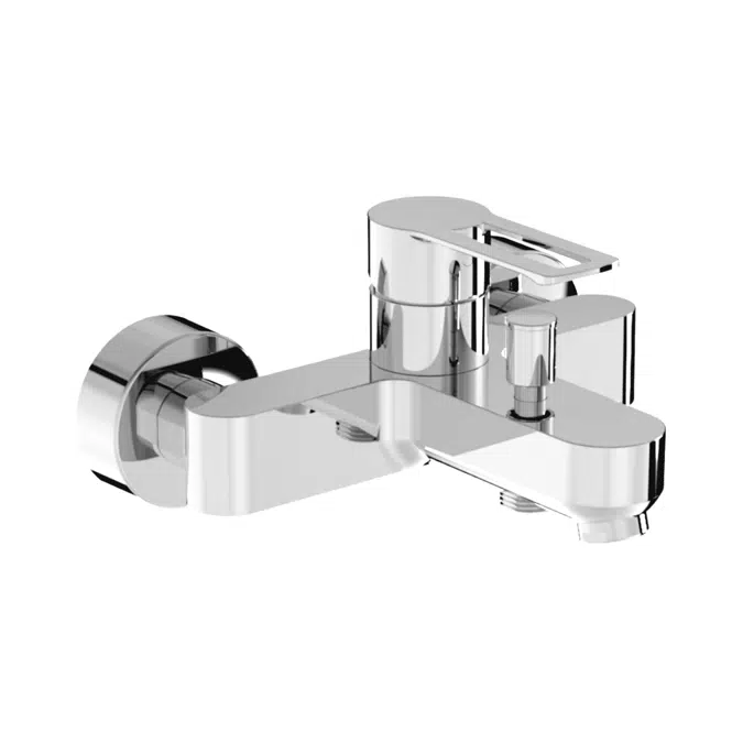 PURE Single lever bath mixer, wall mounted, without a shower set, chrome