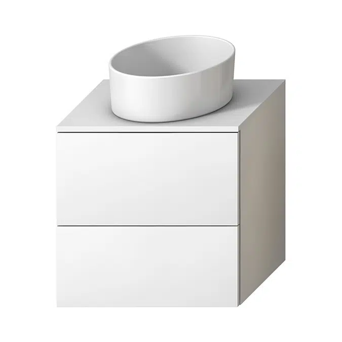 MIO N Vanity unit under washtop 61cm for WB bowls, 2 drawers