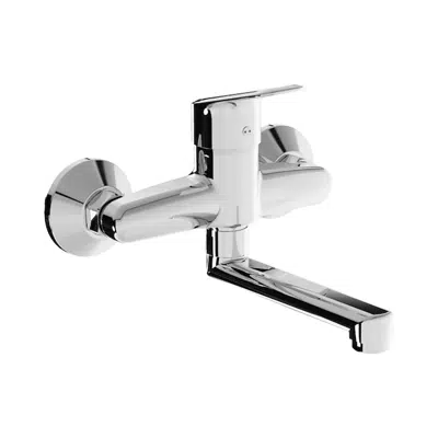 TALAS TRENDY Kitchen wall mounted mixer, 150 mm swivel spout, chrome için görüntü