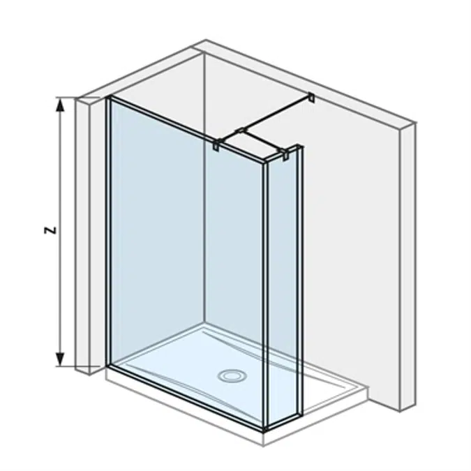 PURE Shower screen sidemounted 120 cm, corner 