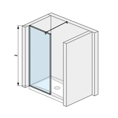 Image for PURE Shower screen walk-in 68x90 cm, full version, for shower tray 120/130x90 cm, two side mouldings