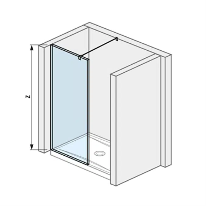 PURE Shower screen walk-in 68x90 cm, full version, for shower tray 120/130x90 cm, two side mouldings