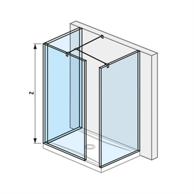 PURE Walk in 680 x 800 full version for shower tray 1200 x 800 mm, 1300 x 800 mm