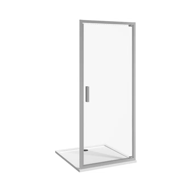 NION Single shower door 900 mm, left/right, glossy silver-colour profile, 6 mm transparent glass with special JIKA perla GLASS treatment, chromed handles.