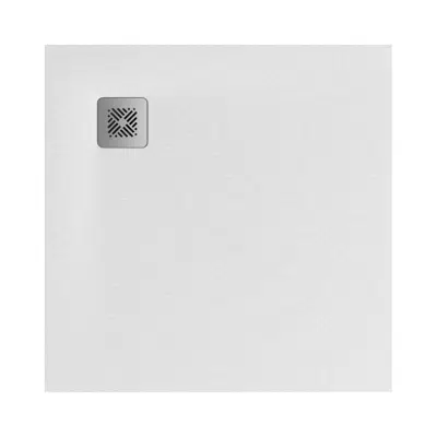Image for SELINA Shower tray square, cast marble, incl. stainless siphon cover