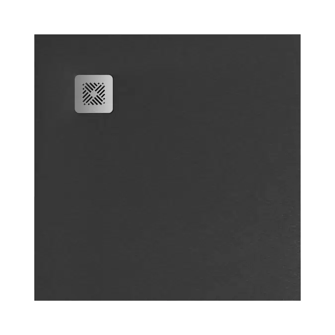 SELINA Shower tray square, cast marble, incl. stainless siphon cover