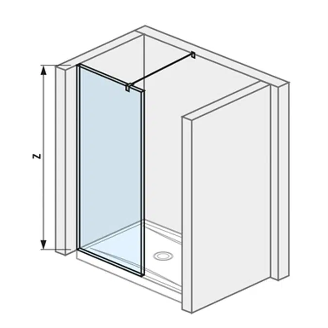 PURE Shower screen sidemounted 68 cm walk-in 