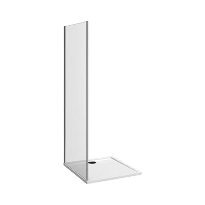 Image for NION Fixed shower screen 800 mm, glossy silver-colour profile, 6mm transparent glass with special JIKA perla GLASS treatment.