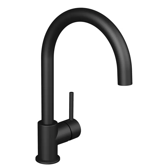 MIO Style Single lever sink mixer, swivel spout L=193 mm, Cold Start, black matt