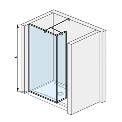 Image for PURE Shower screen sidemounted 68 cm, for shower tray 1200 and 1300 mm