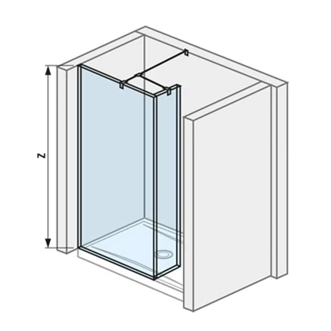 BIM objects - Free download! PURE Shower screen sidemounted 68 cm, for ...