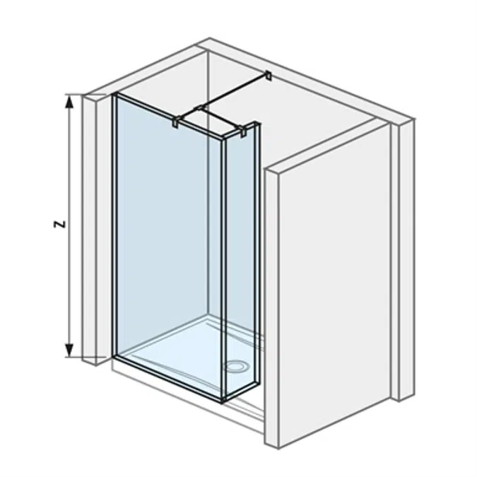 PURE Shower screen sidemounted 68 cm, for shower tray 1200 and 1300 mm