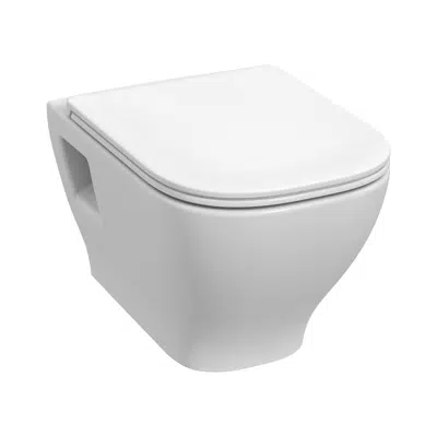 DEEP BY JIKA Wall-hung toilet, rimless, visible montage, horizontal waste图像