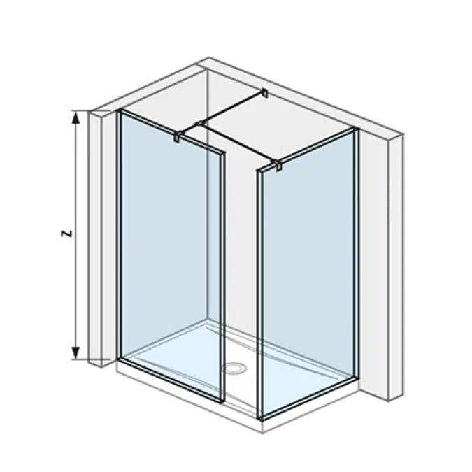 PURE Walk in 795 x 800 for shower tray 1400 x 800 mm