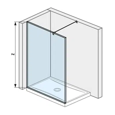 Image for PURE Glass wall 120 to the corner for shower tray 1200 mm