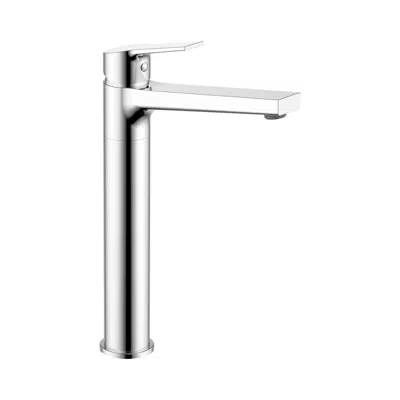 imagem para CUBIX Single lever basin mixer, deck mounted, without waste, fixed high spout L=165 mm