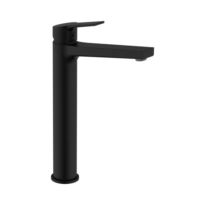 CUBIX Single lever basin mixer, deck mounted, without waste, fixed high spout L=165 mm