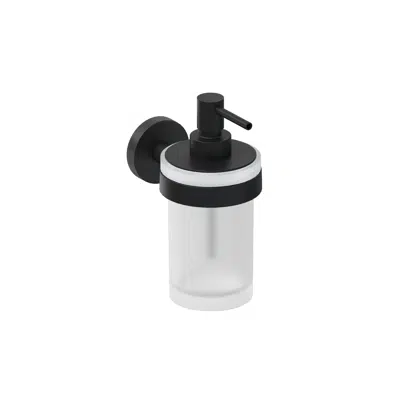 MIO STYLE Holder with soap dispenser, frosted glass, black matt 이미지
