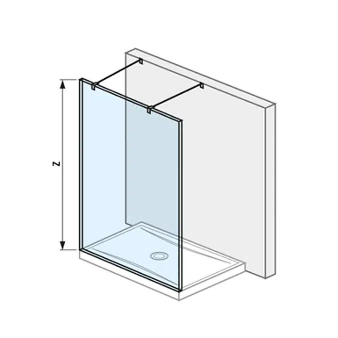 PURE Glass wall 120 for shower tray 1200 mm