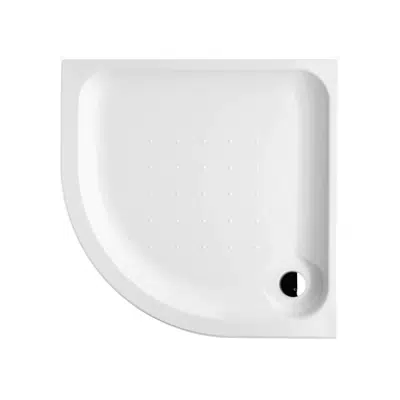 bilde for DEEP Acrylic corner shower tray, on-floor, 90x90 cm, radius 55 cm, white