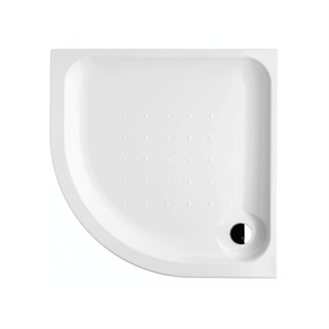 BIM objects Free download! DEEP Acrylic corner shower tray, onfloor, 90x90 cm, radius 55 cm