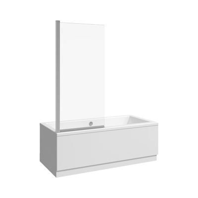 kép a termékről - NION Bath screen 750 mm, left/right, 1-piece, glossy silver-colour profile, 6 mm arctic glass with special JIKA perla Glass treatment.