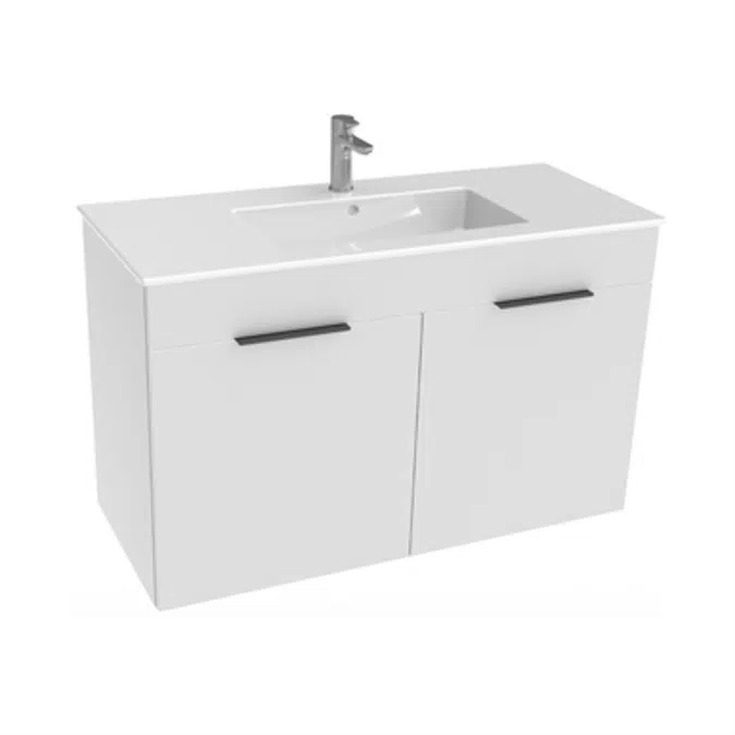 CUBE Vanity unit 980 mm with two doors incl. washbasin 100 x 43 cm