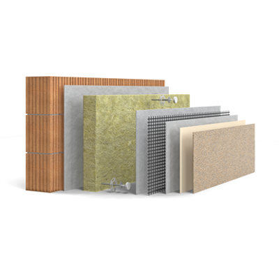 Image pour Finishing system for external insulation with mineral wool certified ETA compliant with CE with Potassium polysilicate anti-algae paint 