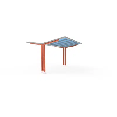Viva Vivid 2-sided bicycle shelter, 4 m, 20 bicycles图像