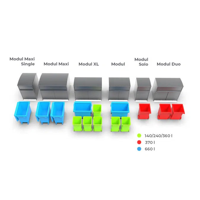 Modul Duo, bin shelter, litter bin, recycling, waste management, small hatch