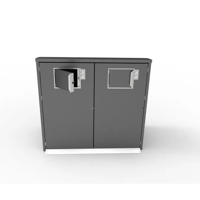 Modul Duo, bin shelter, litter bin, recycling, waste management, small hatch