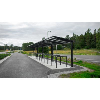 Image for Vivid 1-sided bicycle shelter, 6 m, 12 bicycles