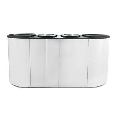 Bermuda Quad, litter bin, recycling, 4 waste streams, indoor图像
