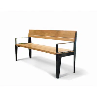 Kuru public bench, with backrest图像