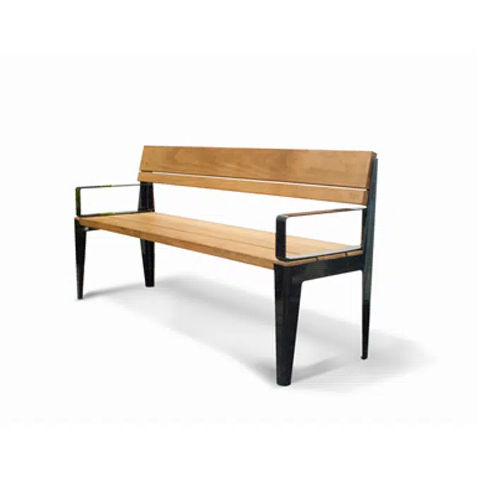 Kuru public bench, with backrest