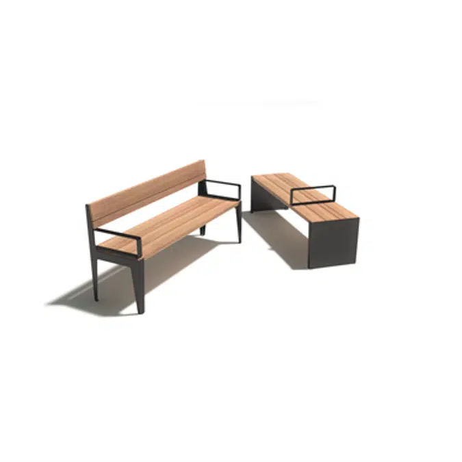 Kuru public bench, with backrest