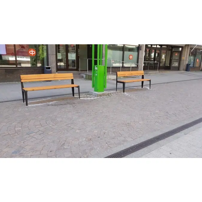 Kuru public bench, with backrest
