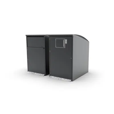 Modul Maxi single, bin shelter, litter bin, recycling, waste management, small hatch
