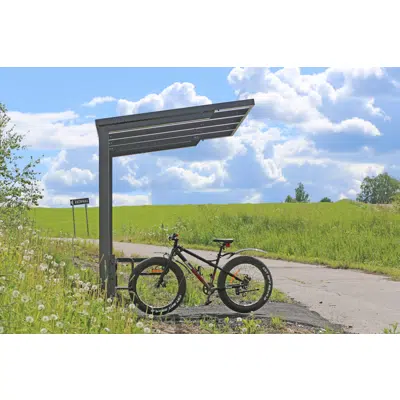 Viva Vivid 1-sided bicycle shelter, 3840 mm, 10 bicycles图像