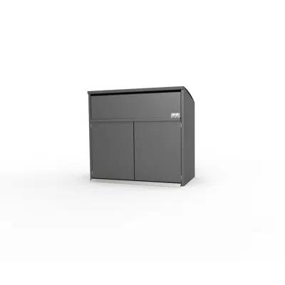 Modul Duo, bin shelter, litter bin, recycling, waste management, large hatch图像