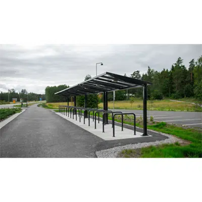 ViVa Vivid 1-sided bicycle shelter, 7680mm, 20 bicycles图像