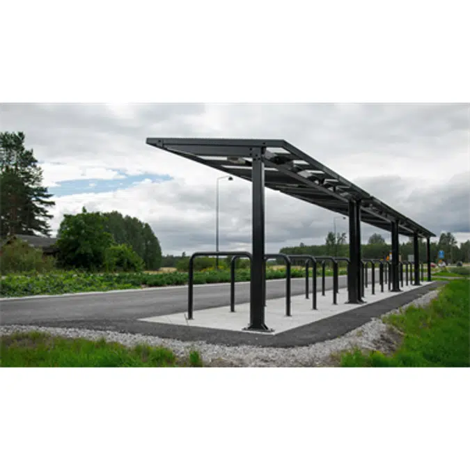 ViVa Vivid 1-sided bicycle shelter, 7680mm, 20 bicycles