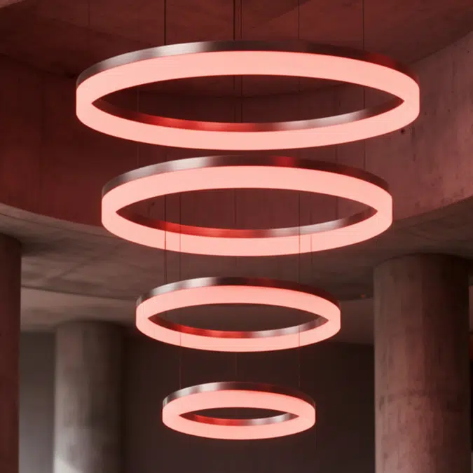 RGBW Color-Changing LED Ring Pendant Chandelier Downlight